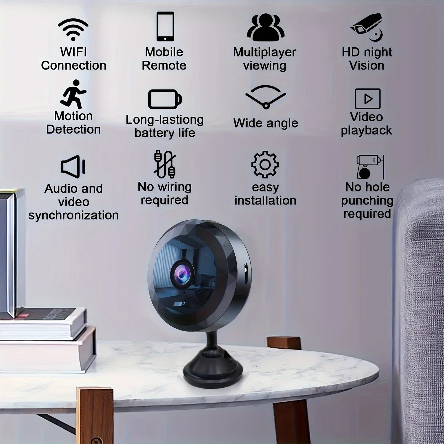 Mini WiFi Cam – 1080P, Motion Detection